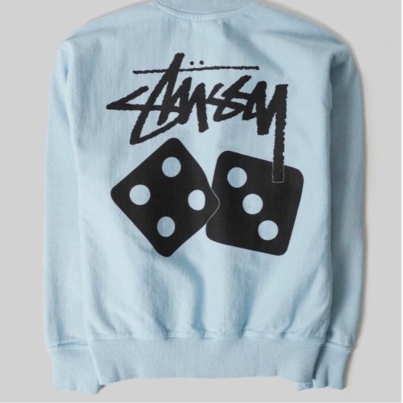 MENS BLUE STUSSY CREWNECK SWEATSHIRT - Picture 1 of 3